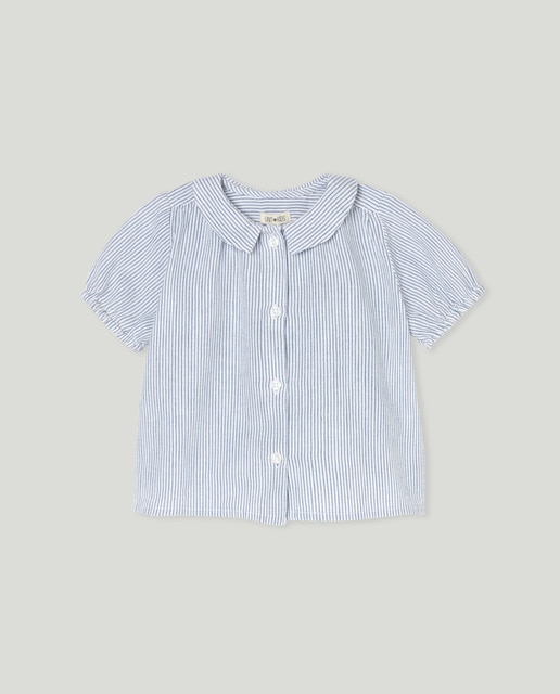 Imagen 0 de Blusa bebé niña con lino de rayas