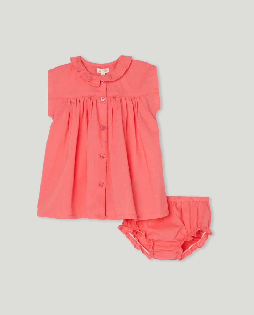 Vestido bebé niña gasa estampado Rojo-1
