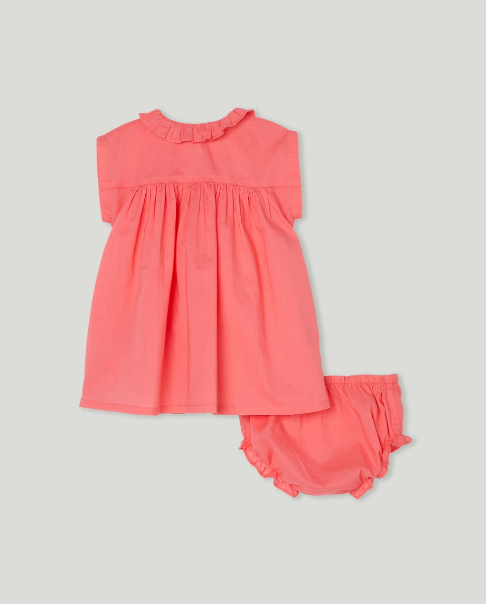 Vestido bebé niña gasa estampado Rojo-2
