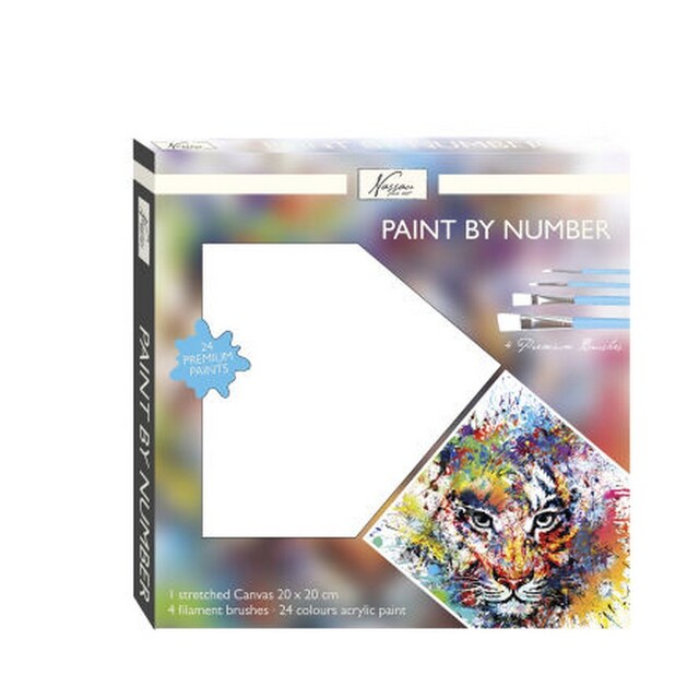 Imagem 0 de Pintura por número 20x20cm Tigre