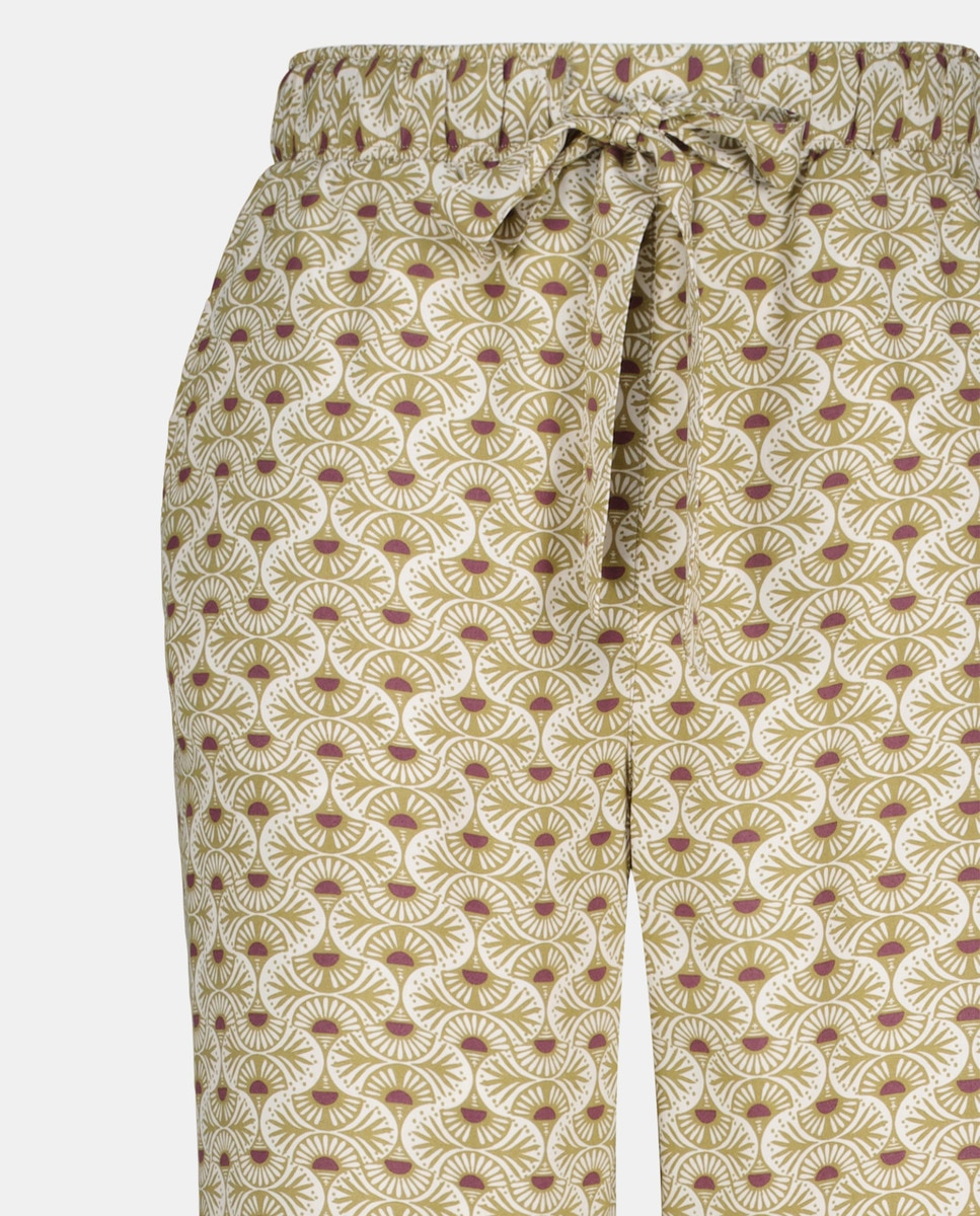 Pantalón estampado de mujer Kaki-5