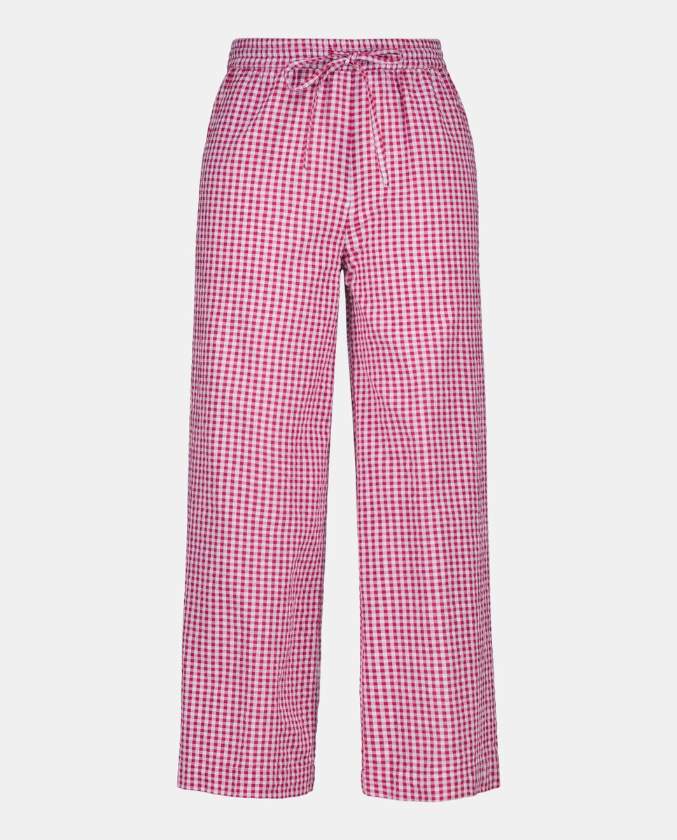 Pantalón mujer vichy culotte Rosa-4