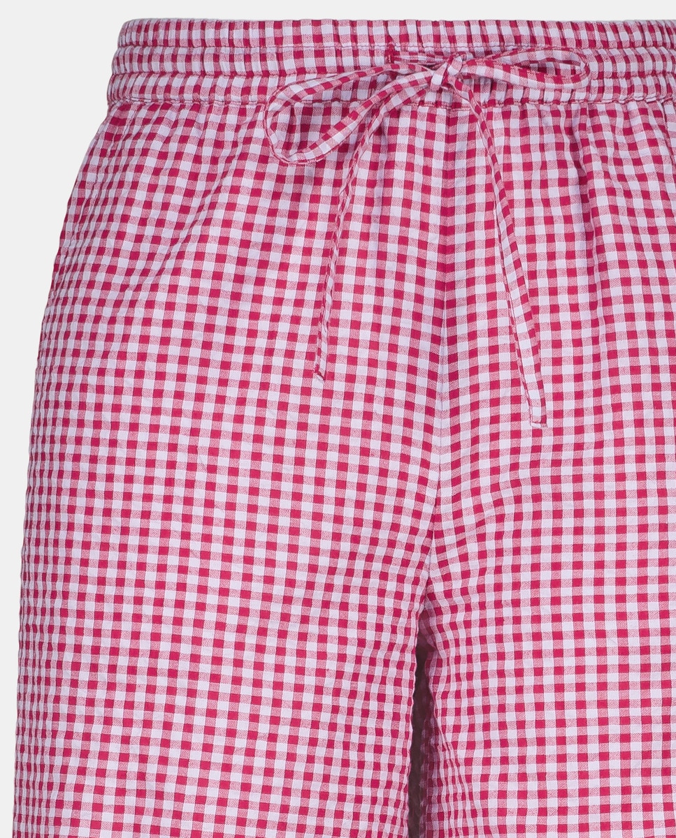 Pantalón mujer vichy culotte Rosa-5