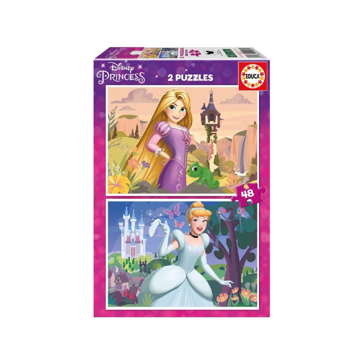 Imagem 0 de Puzzle Rapunzel + Cinderela Princesas Disney 2x48 Peças
