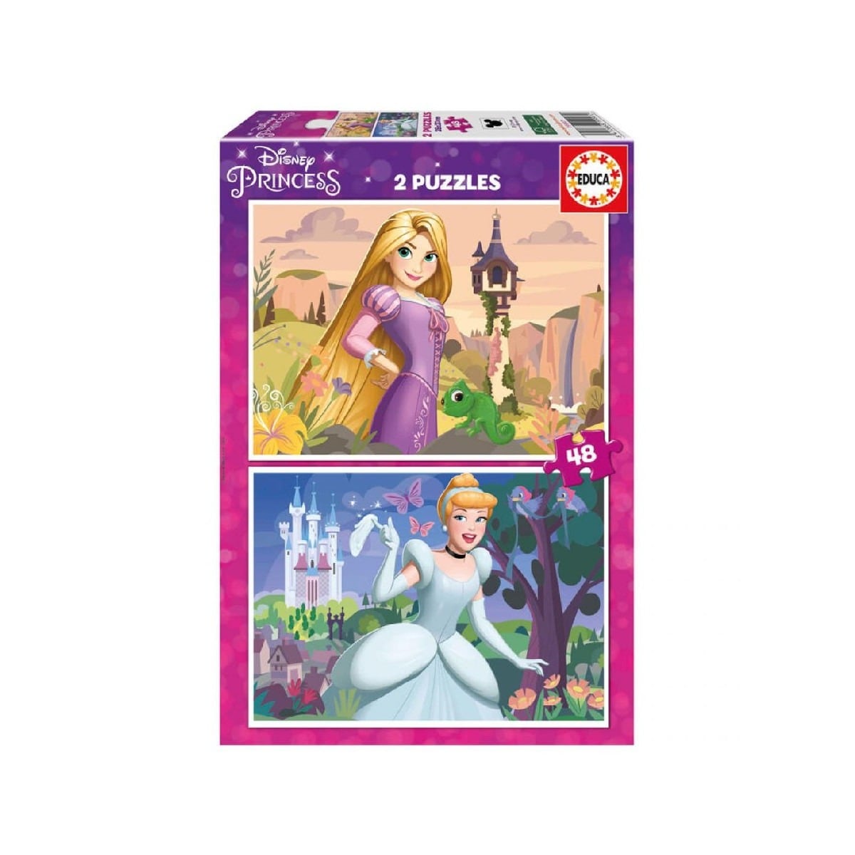 Puzzle Rapunzel + Cinderela Princesas Disney 2x48 Peças 1