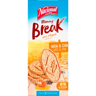 Bolachas de Aveia e Chia embalagem 300 g - Nacional Morning Break