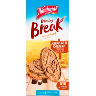 Bolachas Alfarroba e Chocolate embalagem 300 g - Nacional Morning Break