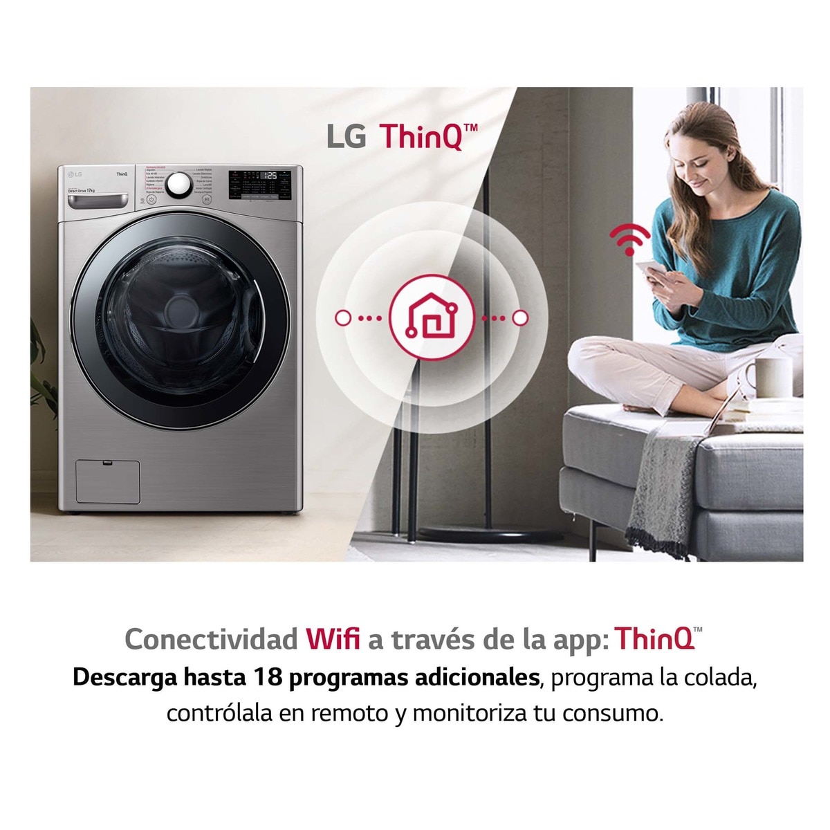 Lavadora LG 17 kg / 1.100 rpm  - F1P1CY2T Inox-5