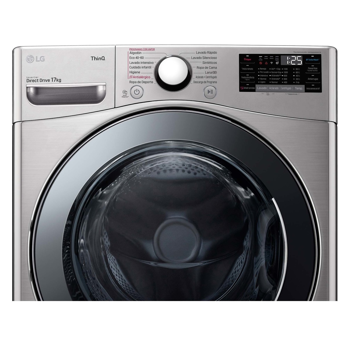Lavadora LG 17 kg / 1.100 rpm  - F1P1CY2T Inox-8