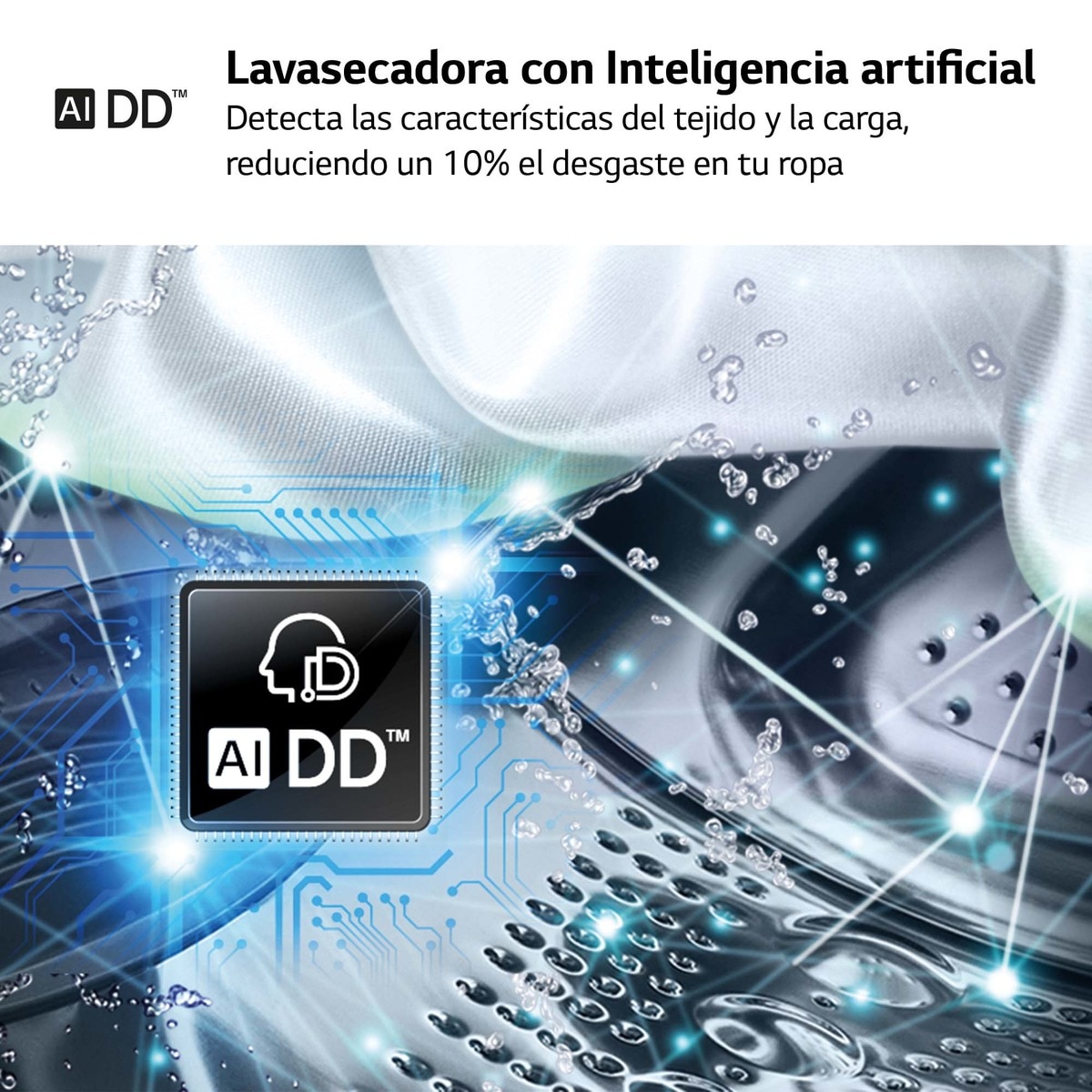 Lavadora secadora LG 10 kg lavado,  6 kg secado,  1.400 rpm, inteligencia artificial - F4DR6010A1W Blanco-5