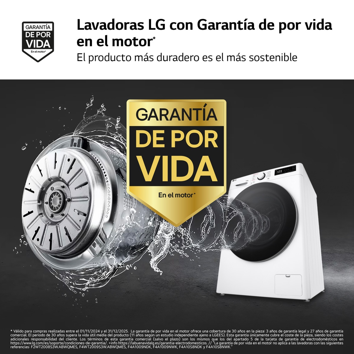 Lavadora secadora LG 9 kg lavado, 5 kg secado,  1200 rpm, inteligencia artificial - F2DR5S09A1W Blanco-5