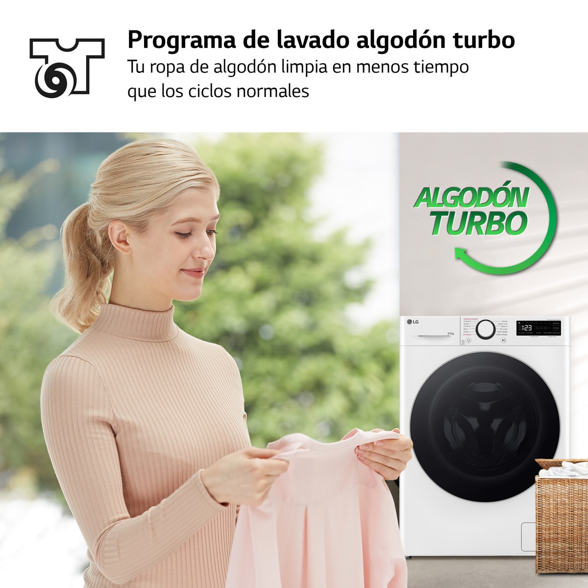 Lavadora secadora LG 9 kg lavado, 5 kg secado,  1200 rpm, inteligencia artificial - F2DR5S09A1W Blanco-6