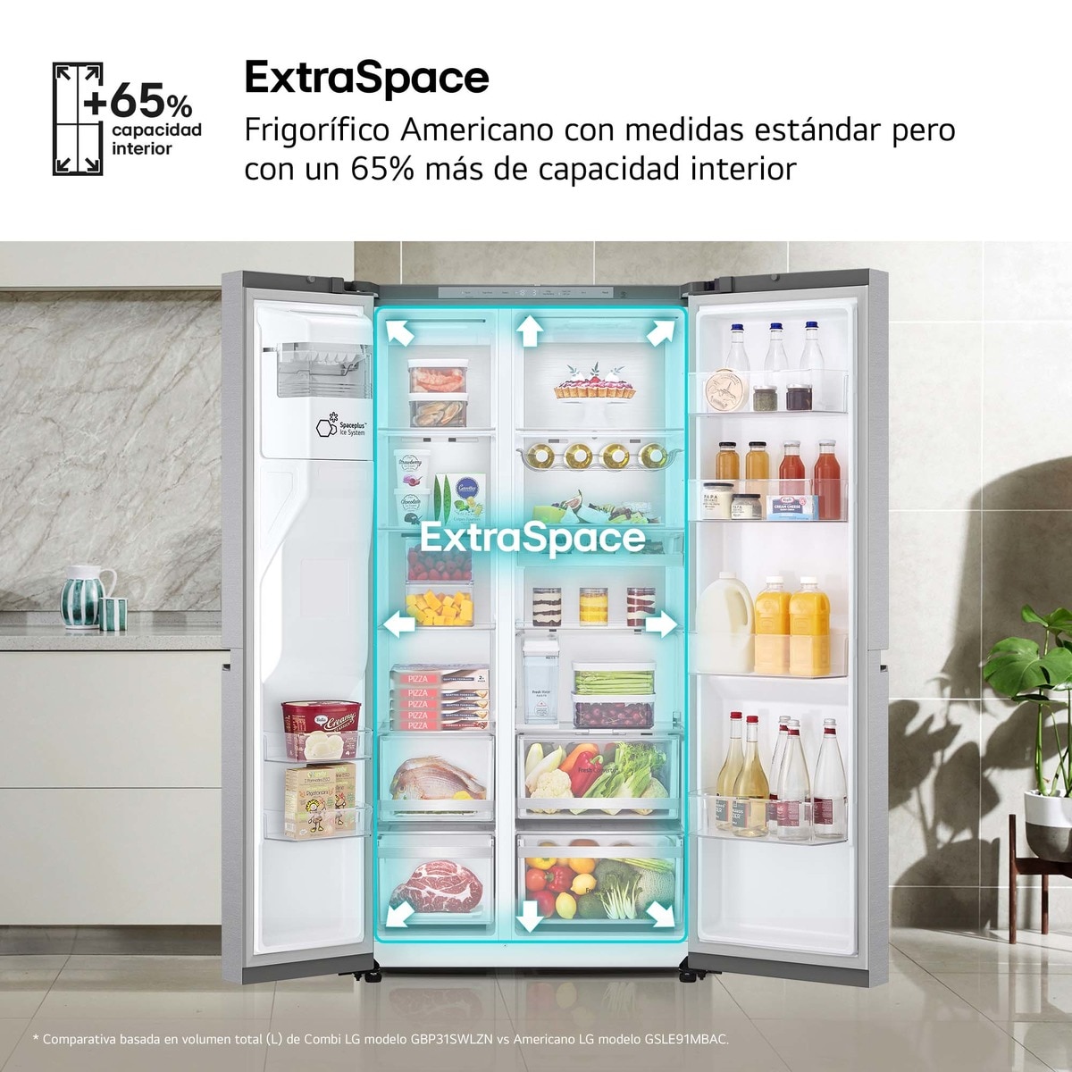 Frigorífico Americano LG GSLE91MBAC No Frost, Door Cooling, com Dispensador e de 179 cm - Prime Silver Silver-7