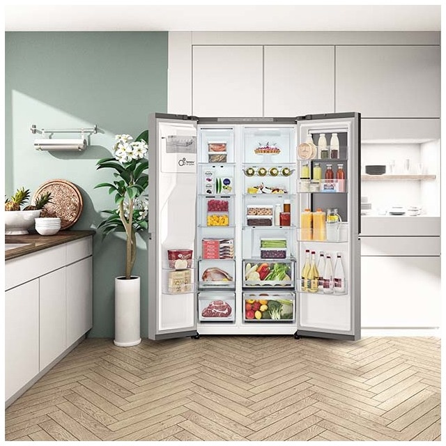 Frigorífico americano LG Smart Inverter Compressor, 179 cm,  con dispensador con toma de agua, inox- GSXE80PYBD Acero antihuellas-17