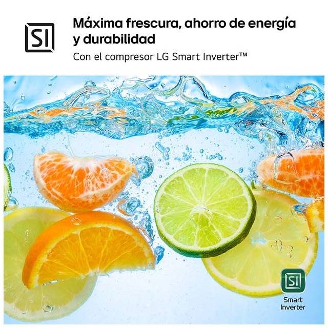 Frigorífico americano LG Smart Inverter Compressor, 179 cm,  con dispensador con toma de agua, inox- GSXE80PYBD Acero antihuellas-12