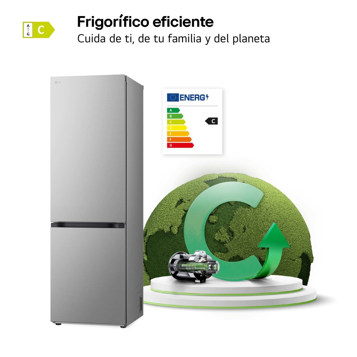 Frigorífico Combinado LG GBV7180CPY Total No Frost, Door Cooling+ e de 186 cm - Inox Inox anti marcas-6