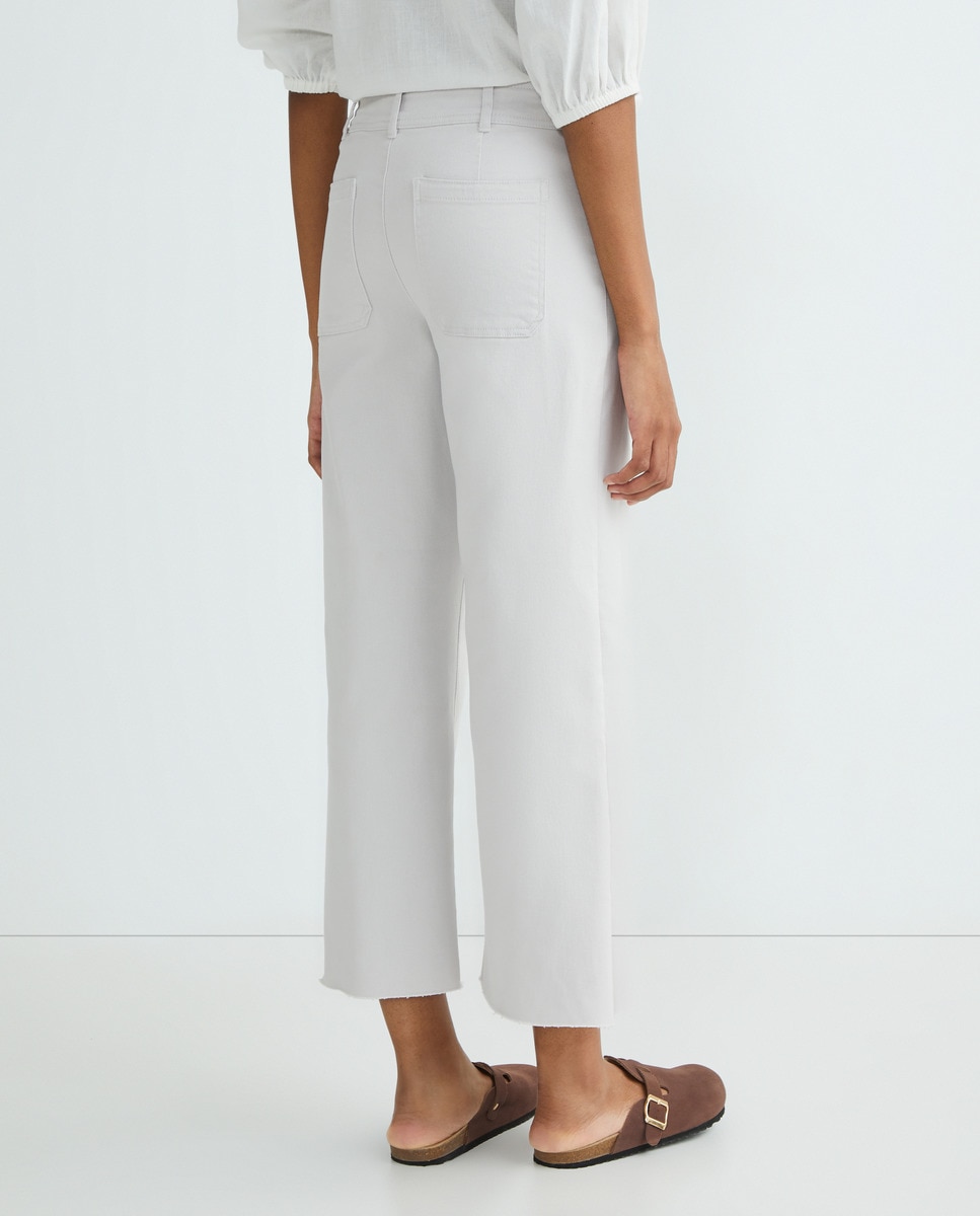Pantalón de sarga mujer Gris-3