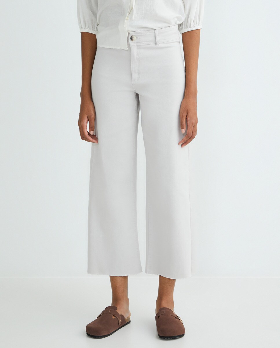 Pantalón de sarga mujer Gris-2