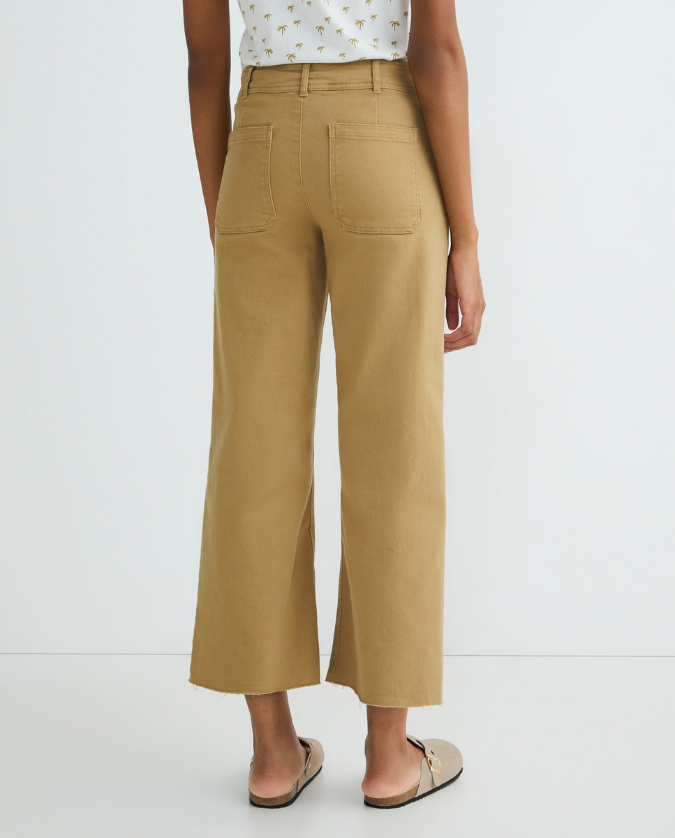 Pantalón de sarga mujer Verde-3