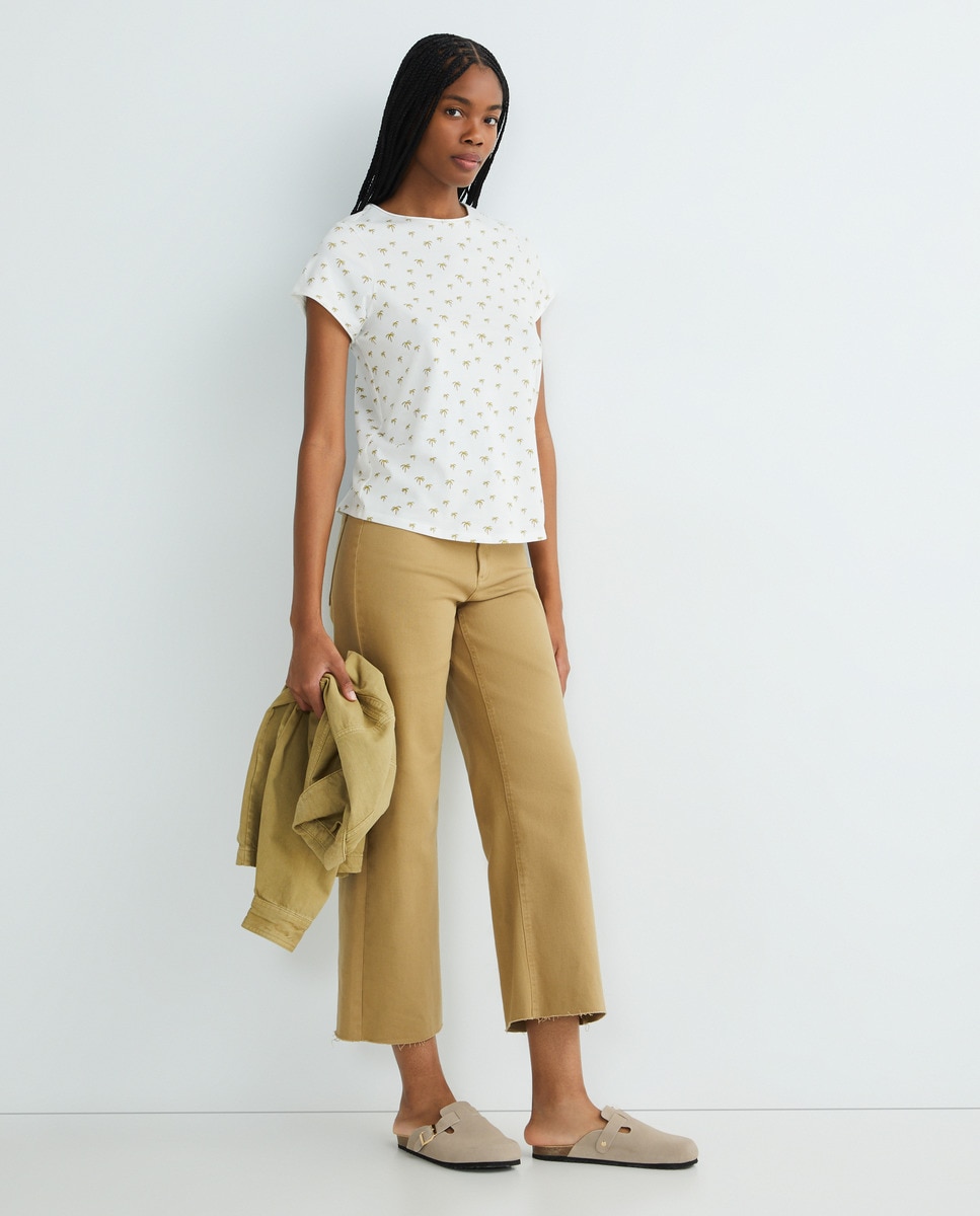 Pantalón de sarga mujer Verde-1