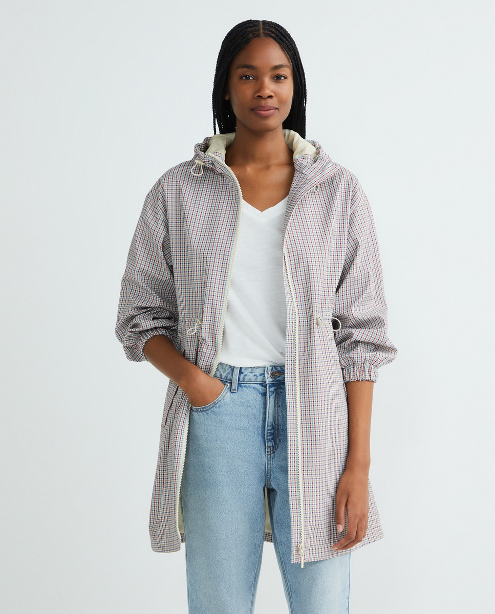 Parka náutica de mujer con cuadros Multicolor-2