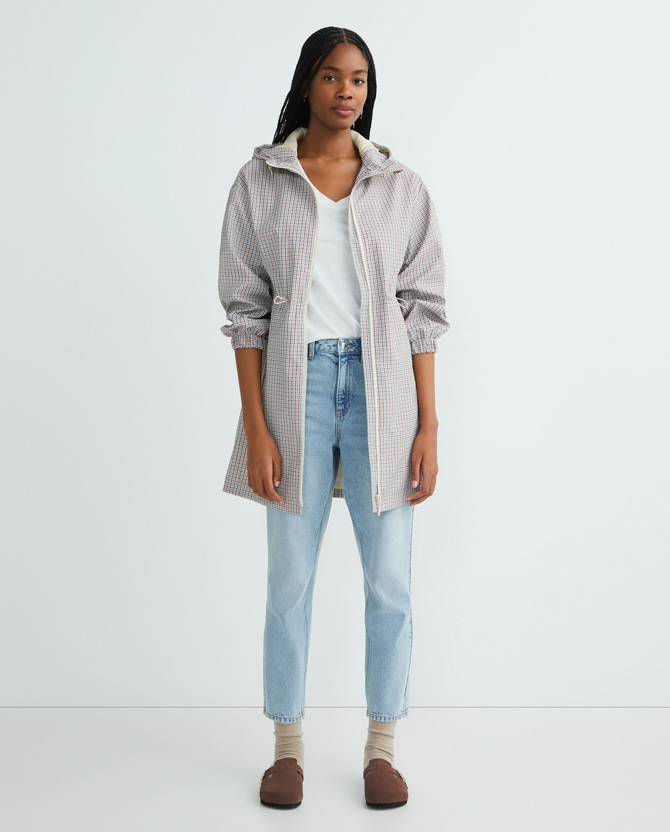 Parka náutica de mujer con cuadros Multicolor-1