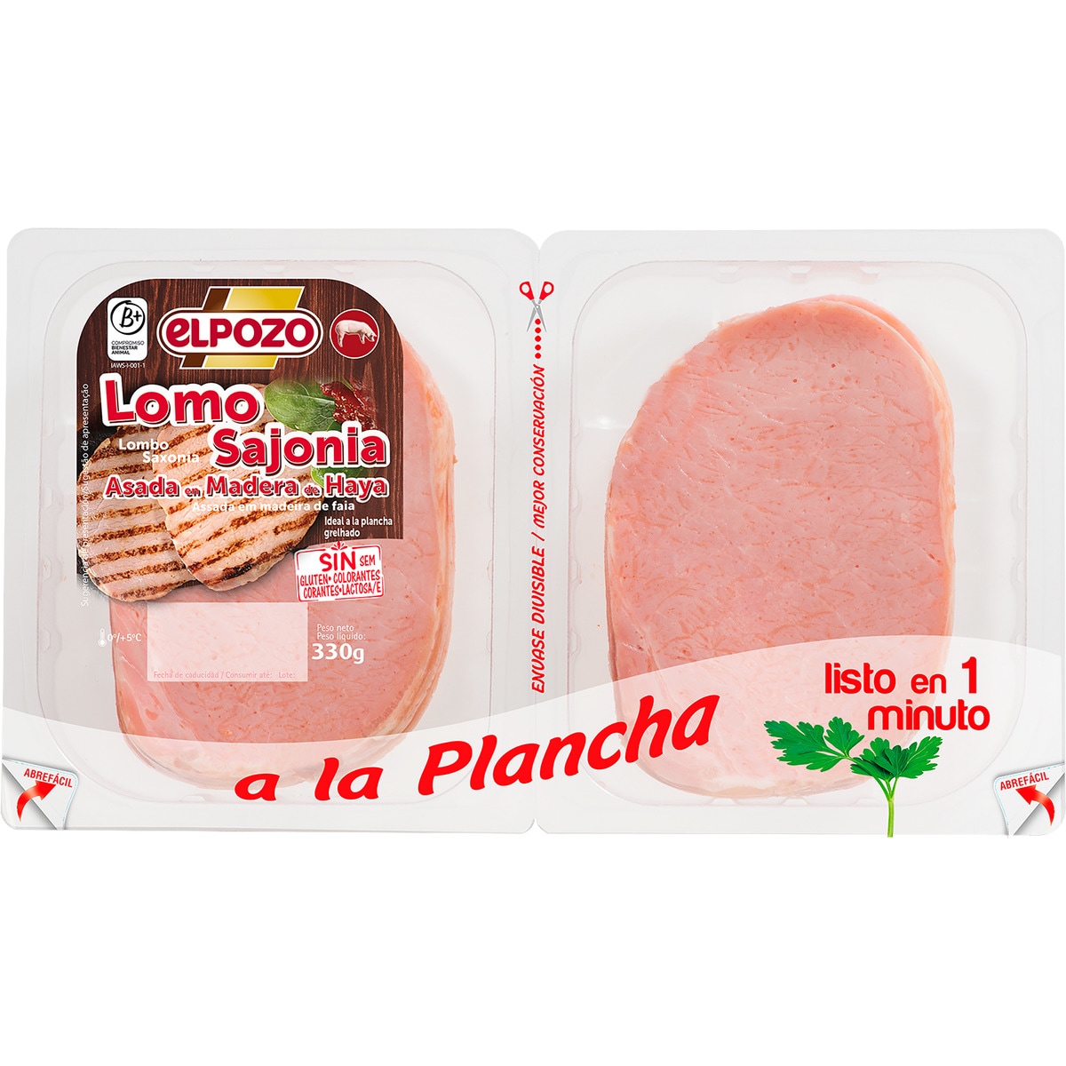 lomo de sajonia sin gluten y sin lactosa bipack bandeja 330 g