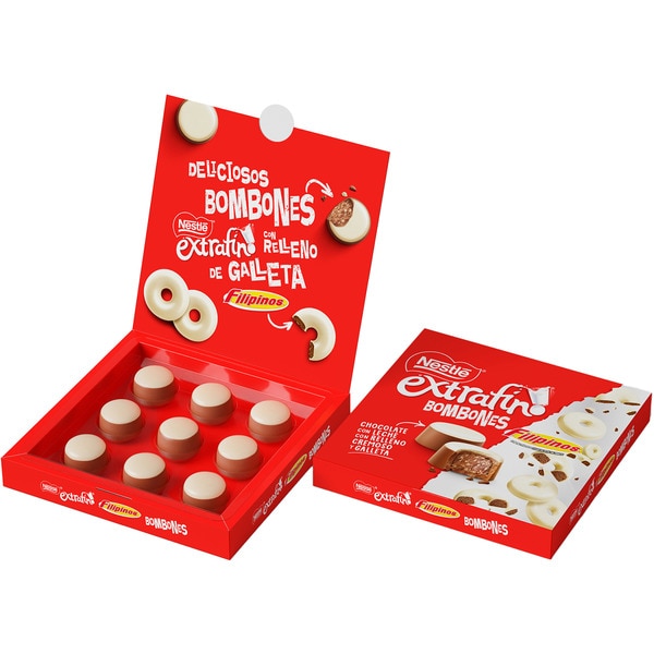 Konfekt mit Filipinos aus weißer Schokolade Karton 113 g