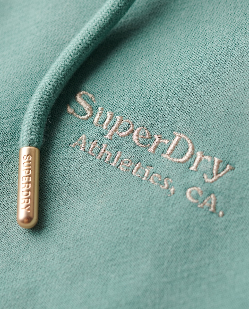 Sweatshirt com Capuz, Fecho de Correr e Logótipo Essential Azul-4