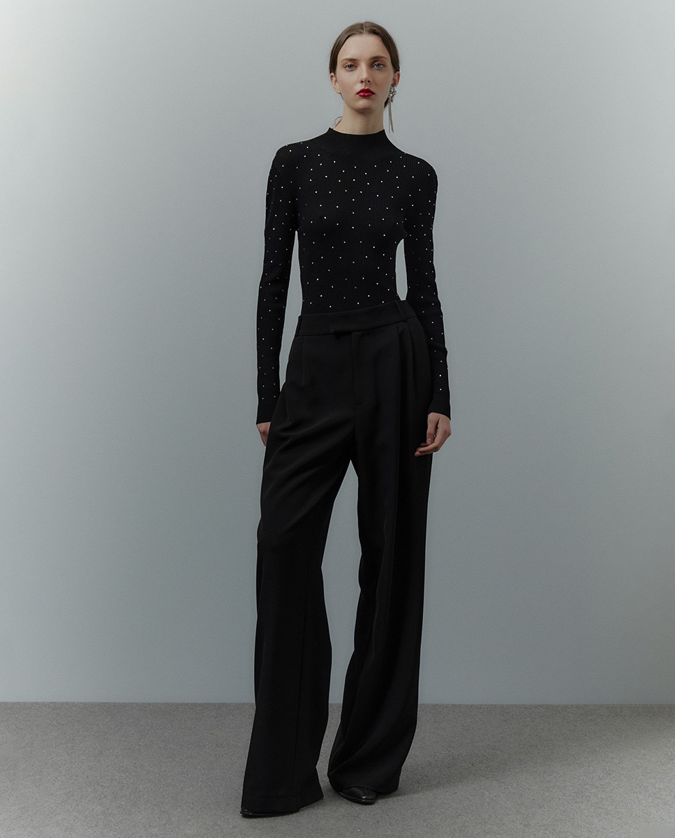 Jersey Cuello Alto Sfera Mujer Punto Jerseys Jersey Cuello Perkins