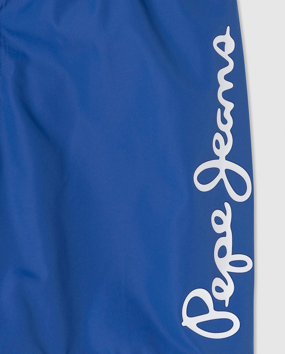 Calções de Banho com Logótipo Azul-3
