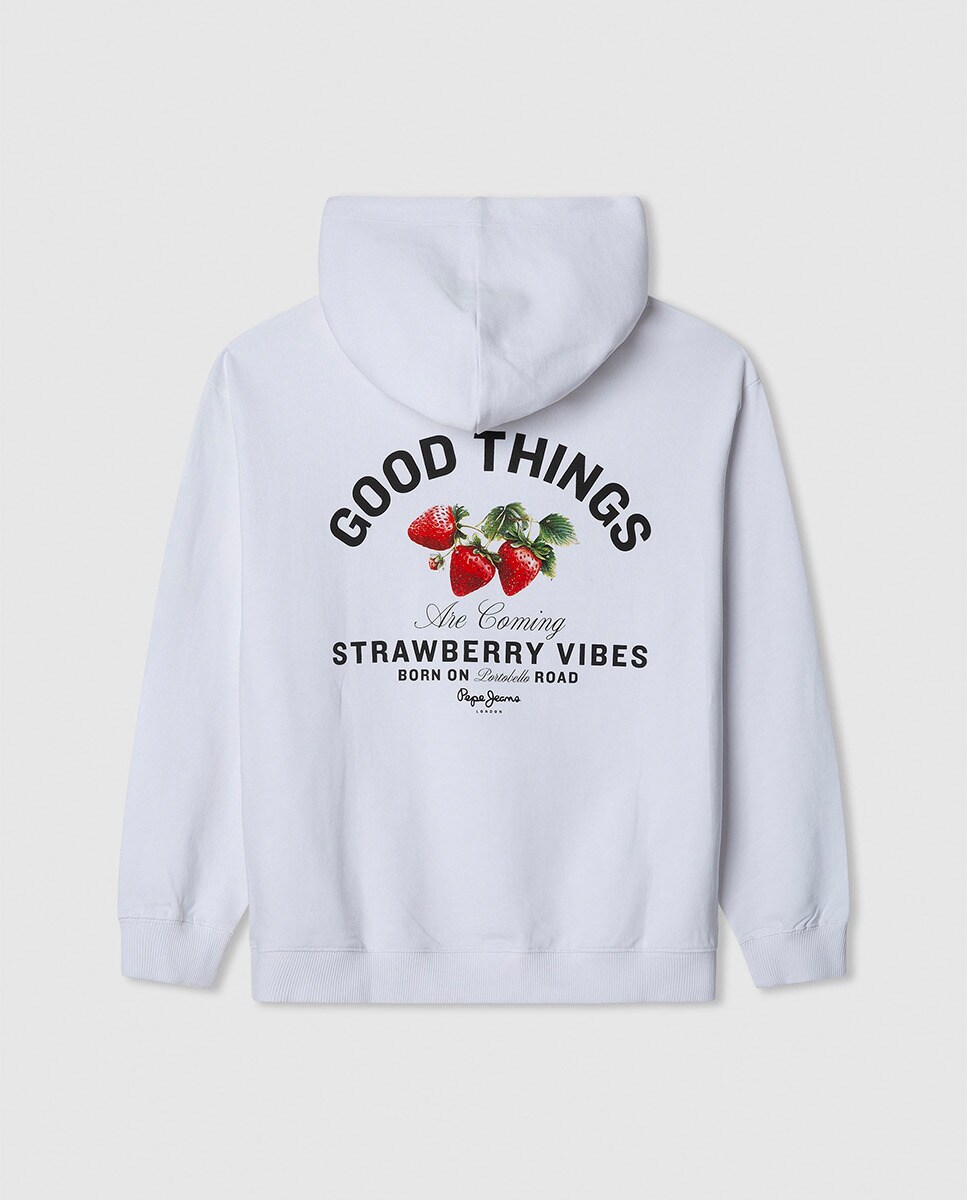 Sweatshirt com Capuz Carol Branco-2