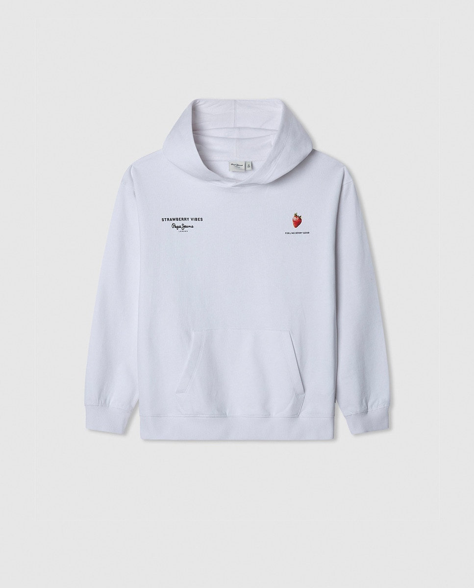 Sweatshirt com Capuz Carol Branco-1