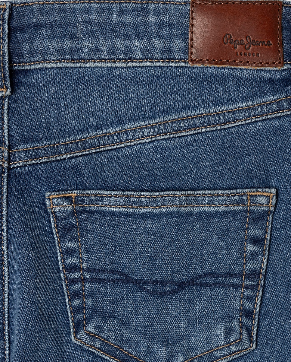 Jeans Slim Fit Flare Hw Azul-índigo-4