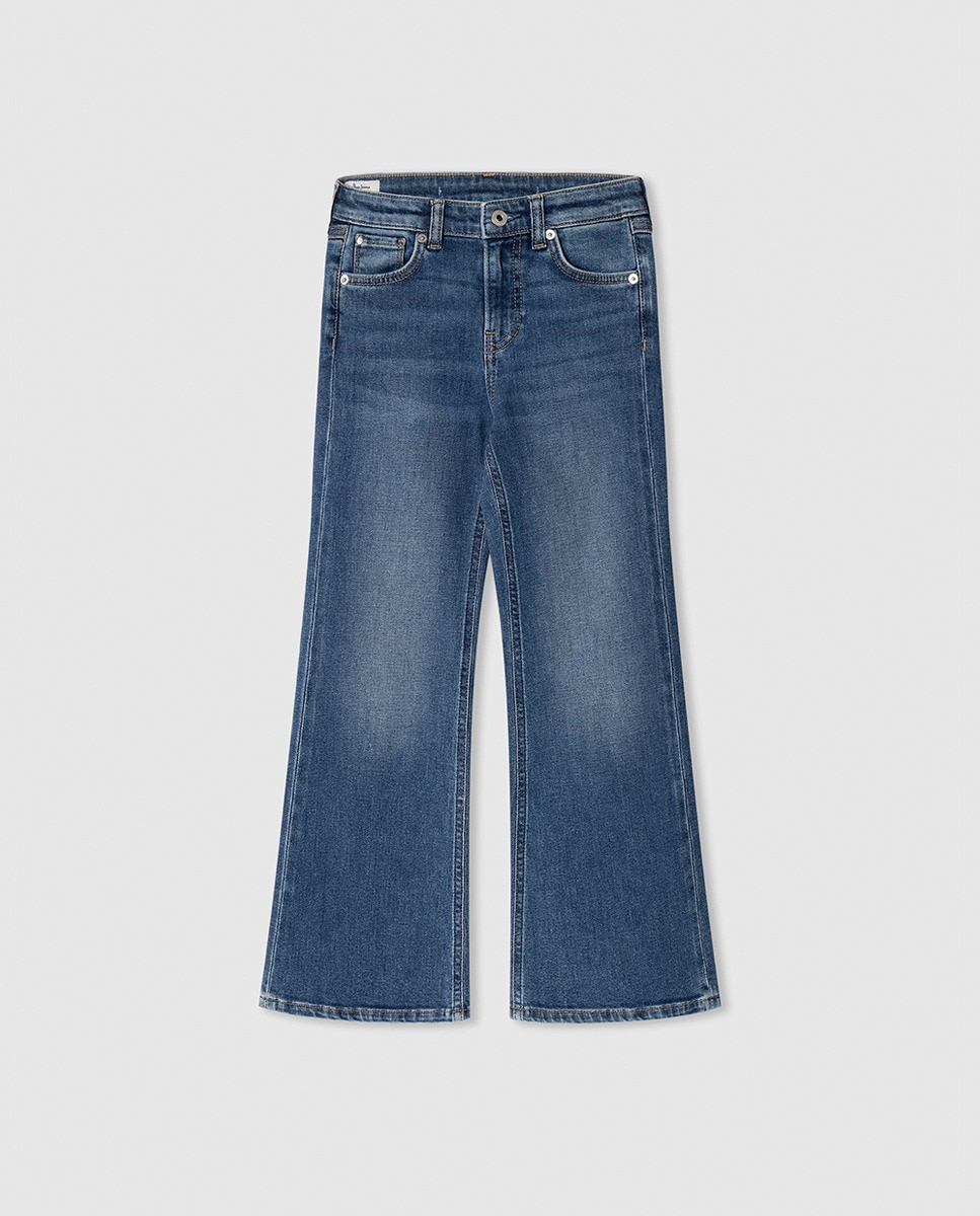 Jeans Slim Fit Flare Hw Azul-índigo-1