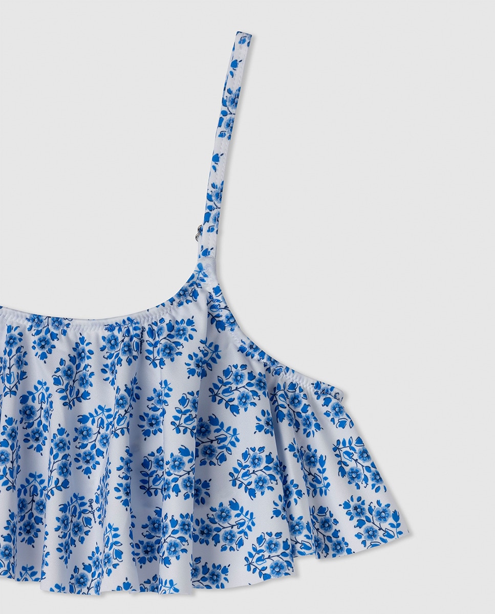 Biquíni de Criança Multi Fl Ruffled Bikini Set Multicolor-3