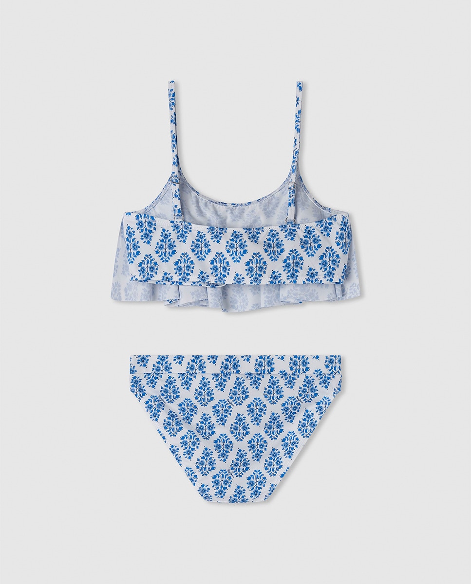 Biquíni de Criança Multi Fl Ruffled Bikini Set Multicolor-2