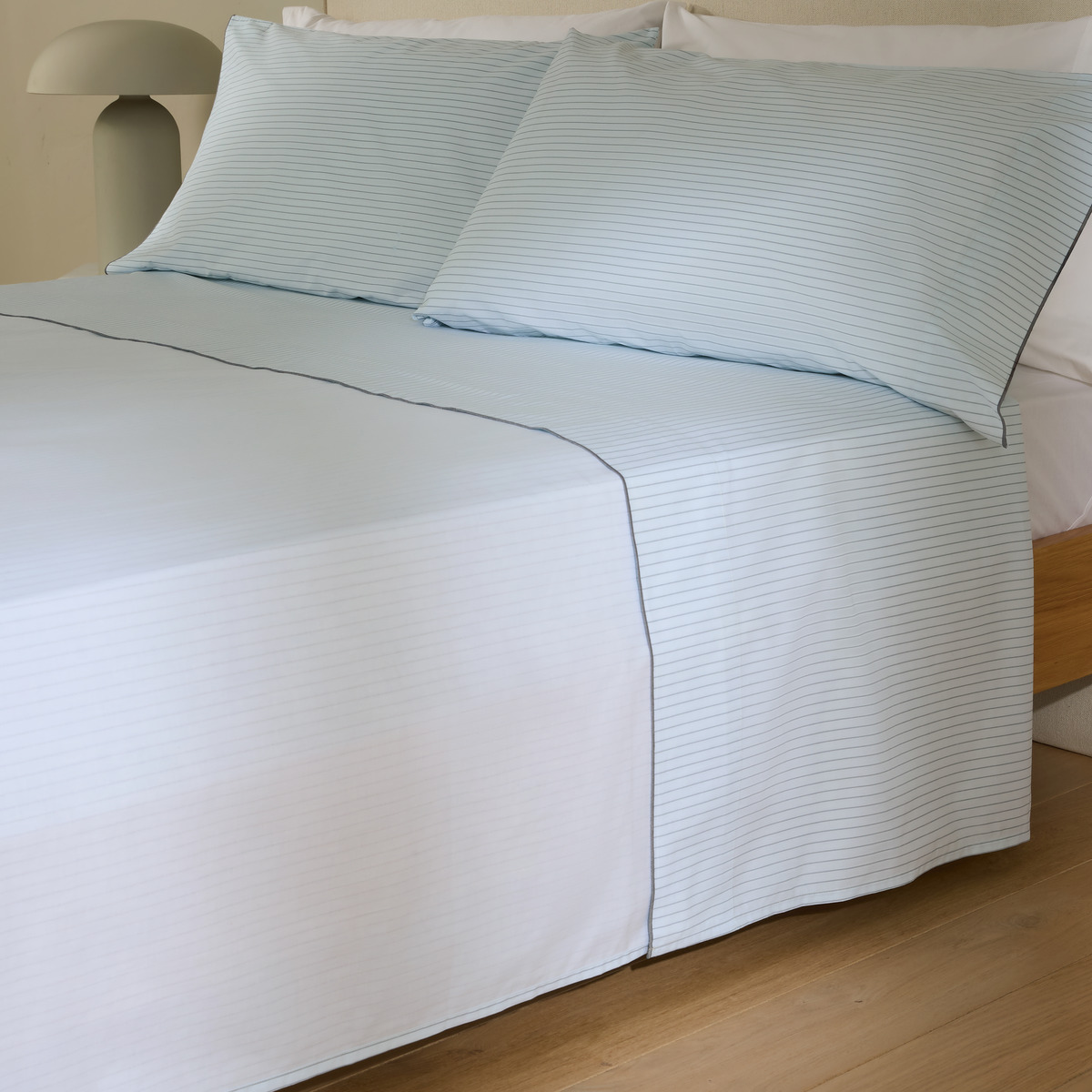 Conjunto de Lençóis de Algodão Loft Azul-3