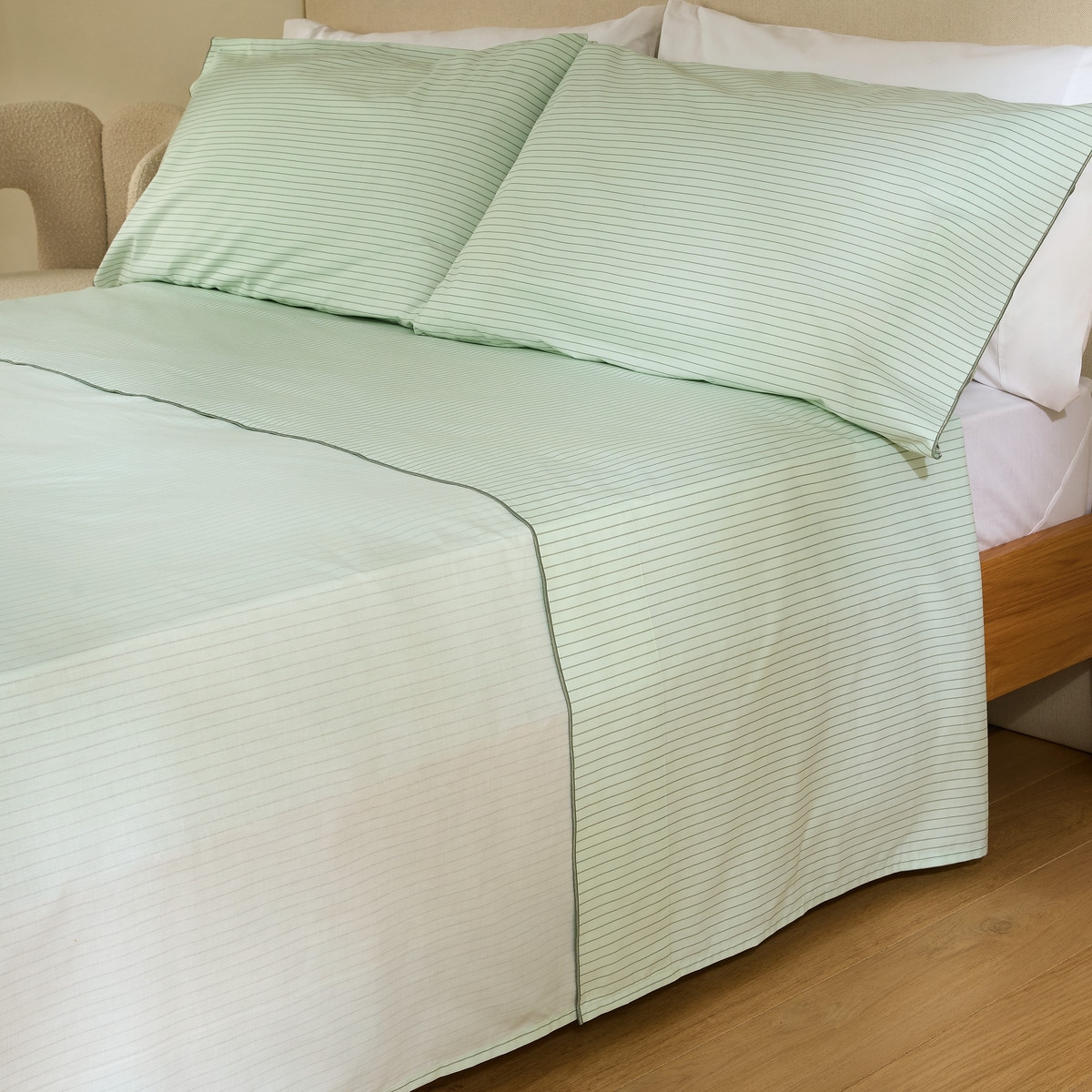 Conjunto de Lençóis de Algodão Loft Verde-3