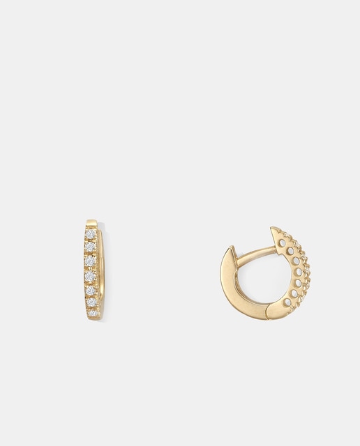 Imagen 0 de Pendientes de aro de oro y diamantes