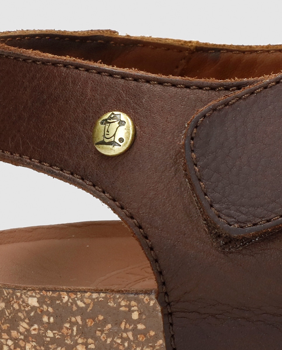 Sandálias em Pele com Forro de Pele Castanho-escuro-6