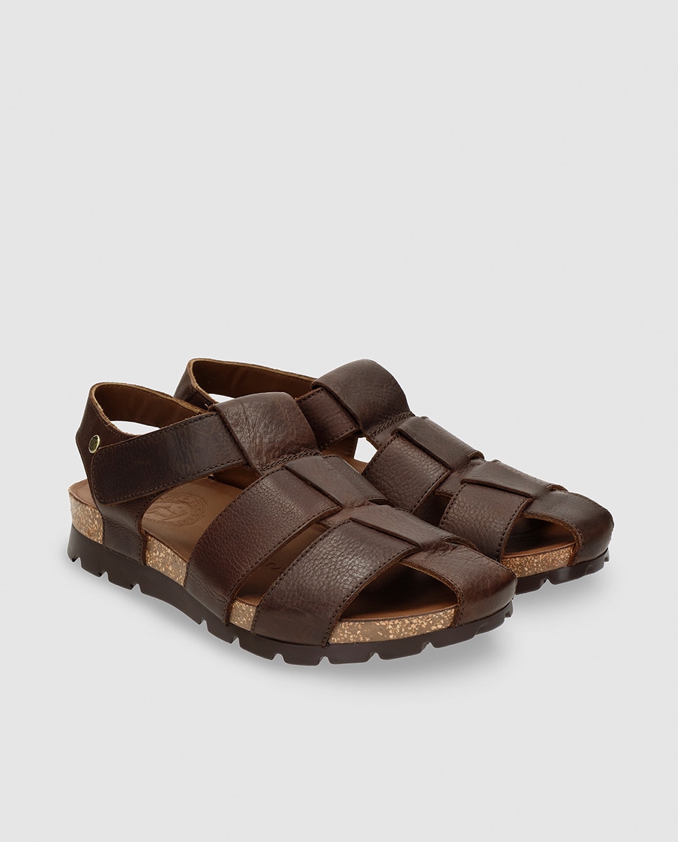 Sandálias em Pele com Forro de Pele Castanho-escuro-4