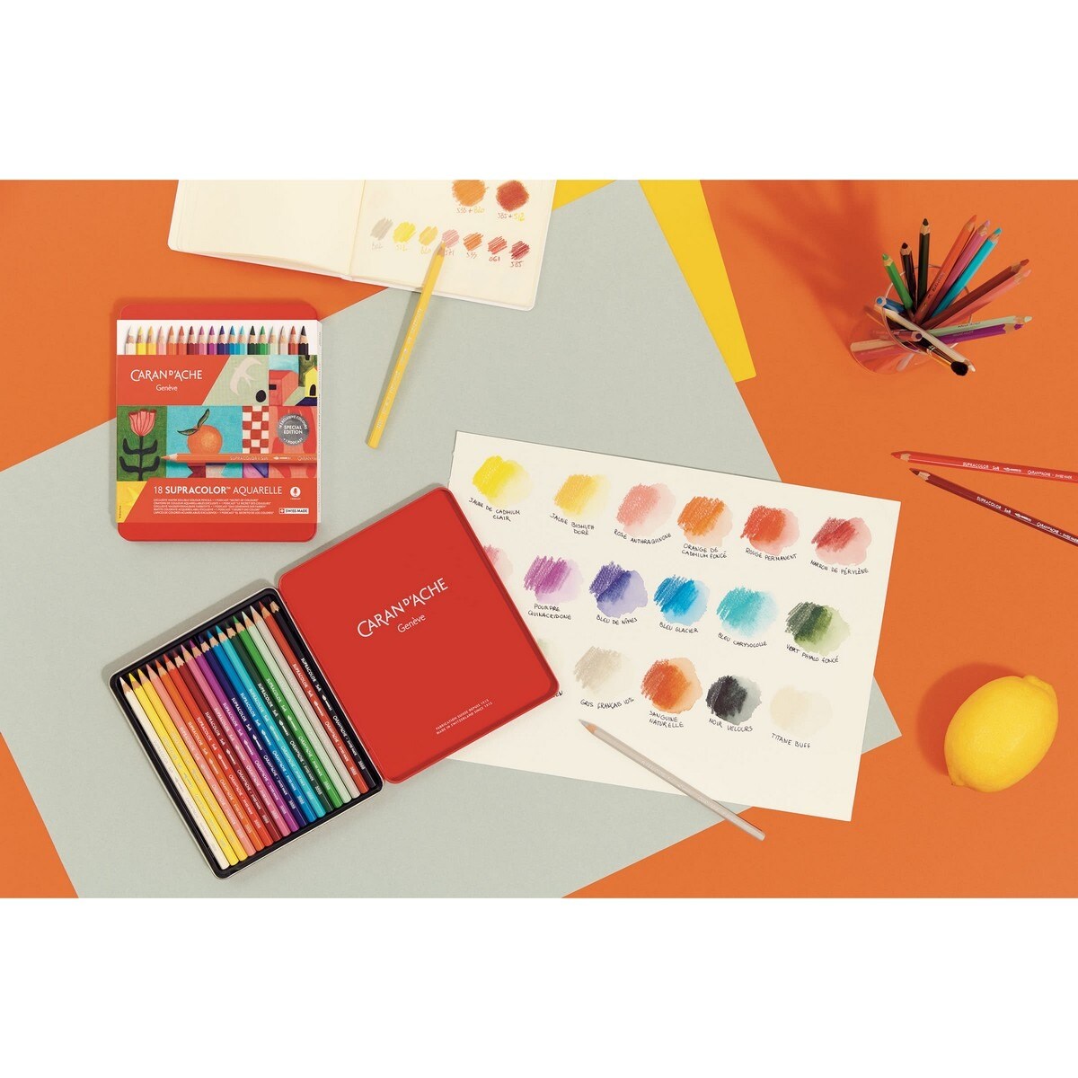 Caran d'Ache Supracolor Soft Aquarelle Pencils - Cores Sortidas, Conjunto de 18, Edição Especial 2