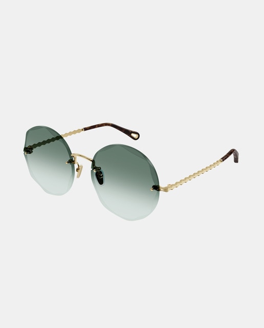 Imagen 0 de Gafas de sol mujer ovaladas en metal en oro