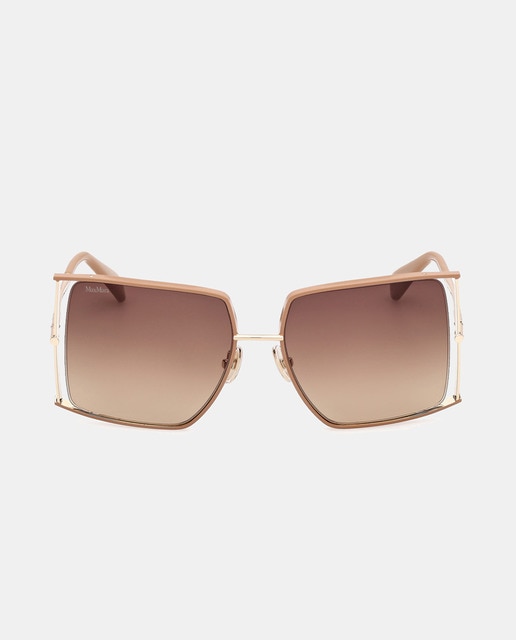 Imagen 0 de Gafas de sol de mujer rectangulares metalicas en dorado