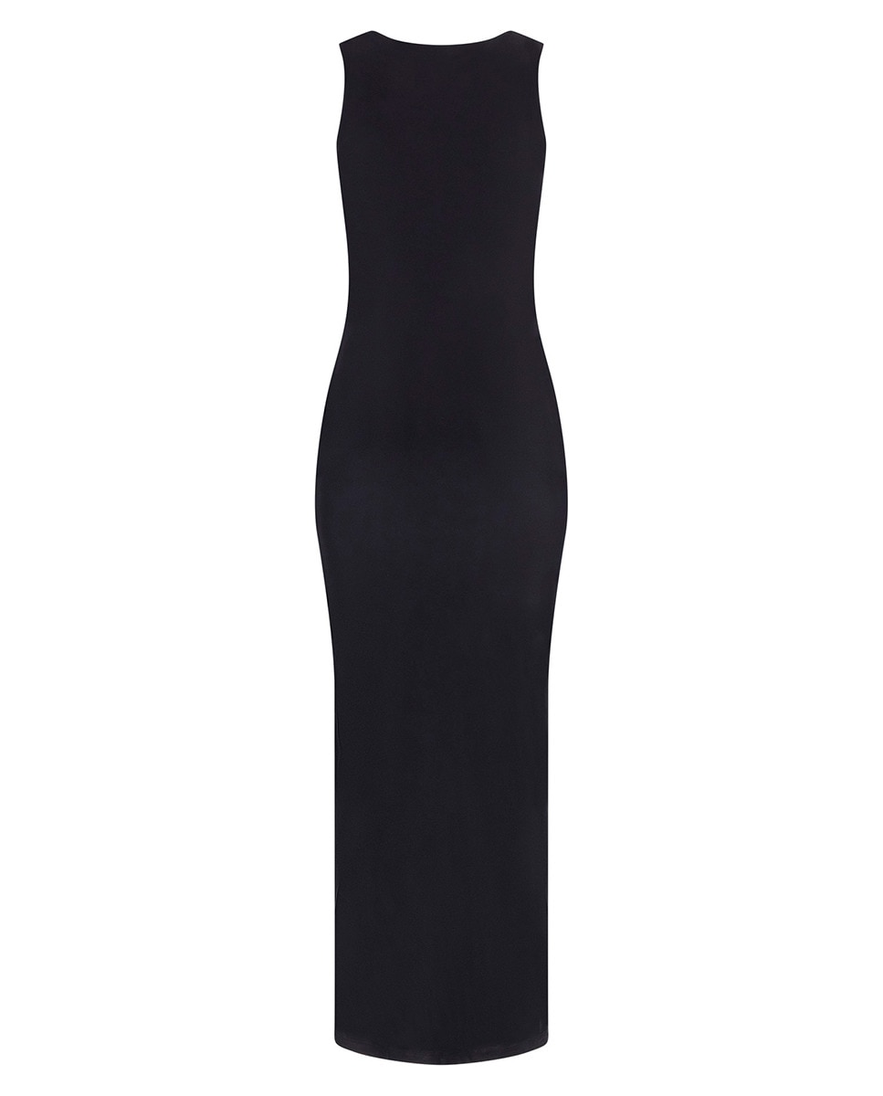 Vestido comprido sem mangas Preto-6