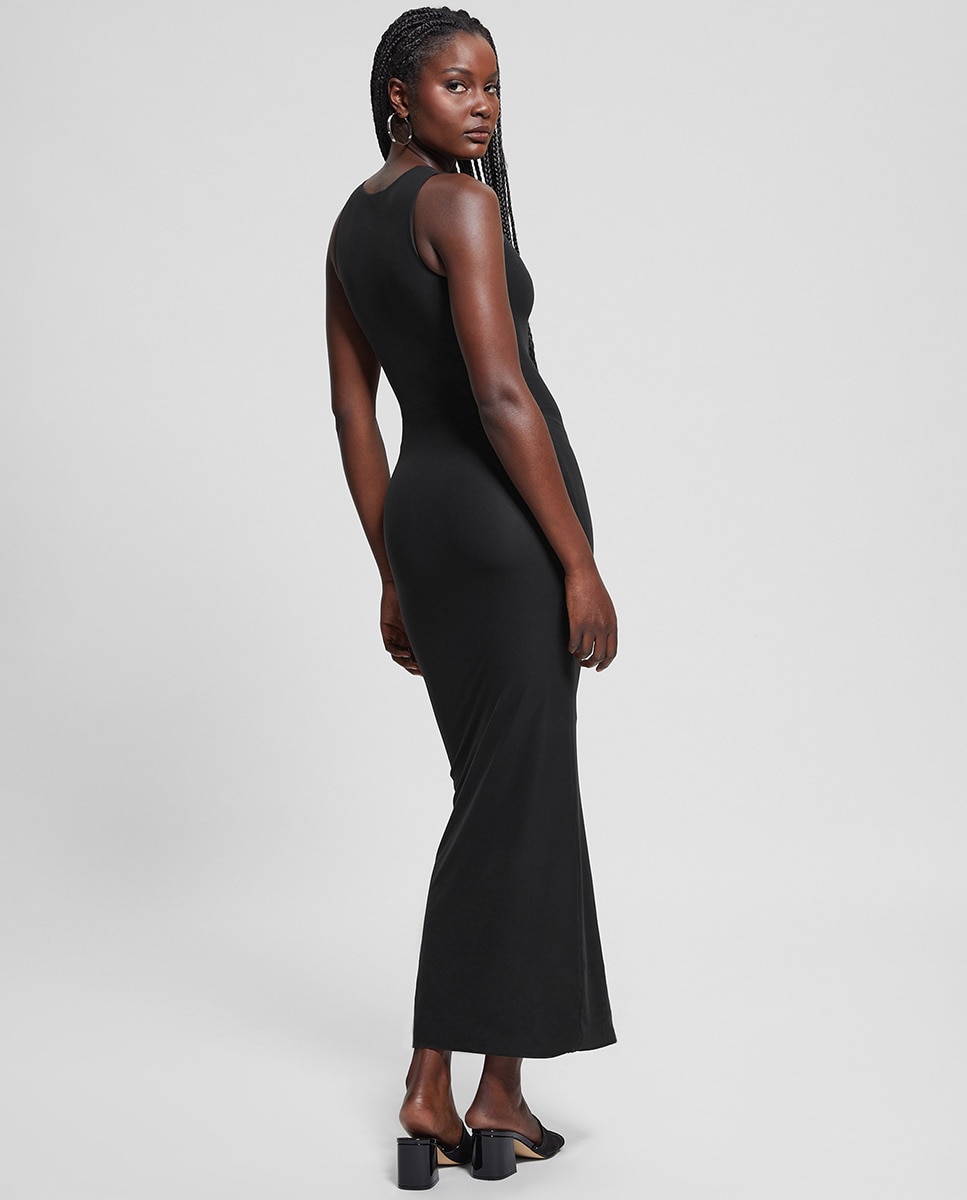 Vestido comprido sem mangas Preto-2