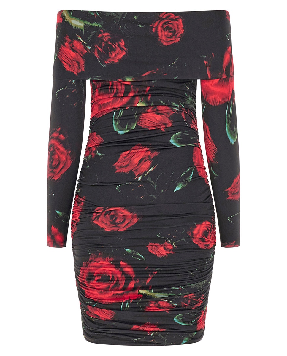 Vestido curto estampado Multicolor-5