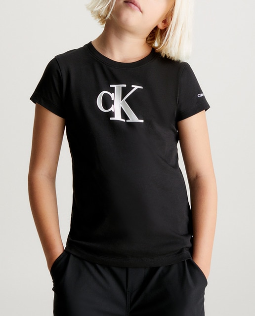 Imagen 0 de Camiseta de niña negra de manga corta