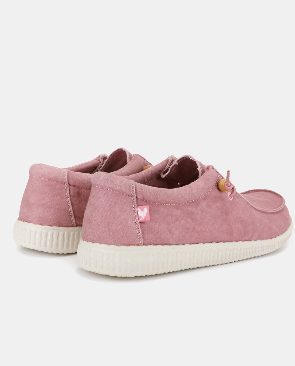Sapatilhas Tipo Wallabee com Atacadores Elásticos Rosa Blush-3